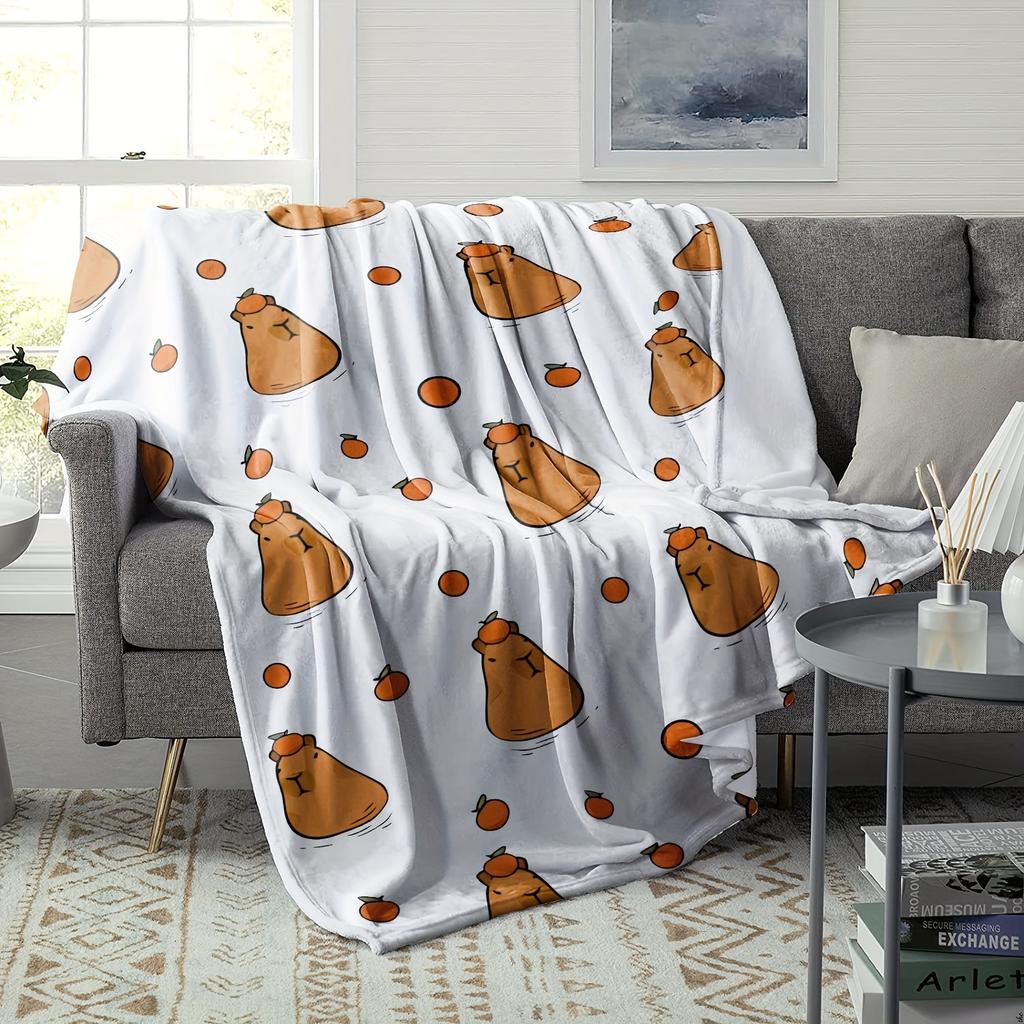 Interesting Capybara Cute Animal Pattern Art Blanket - Soft All-Season Multi-Purpose Throw for Sofa, Bed, Office & Gift