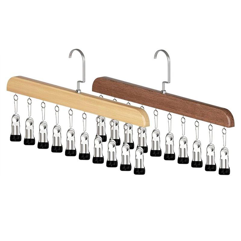 ABBP-Closet Organizer With 10 Clips - Space Saving Hanging Closet Organizer, For Leggings, Pants & Scarves