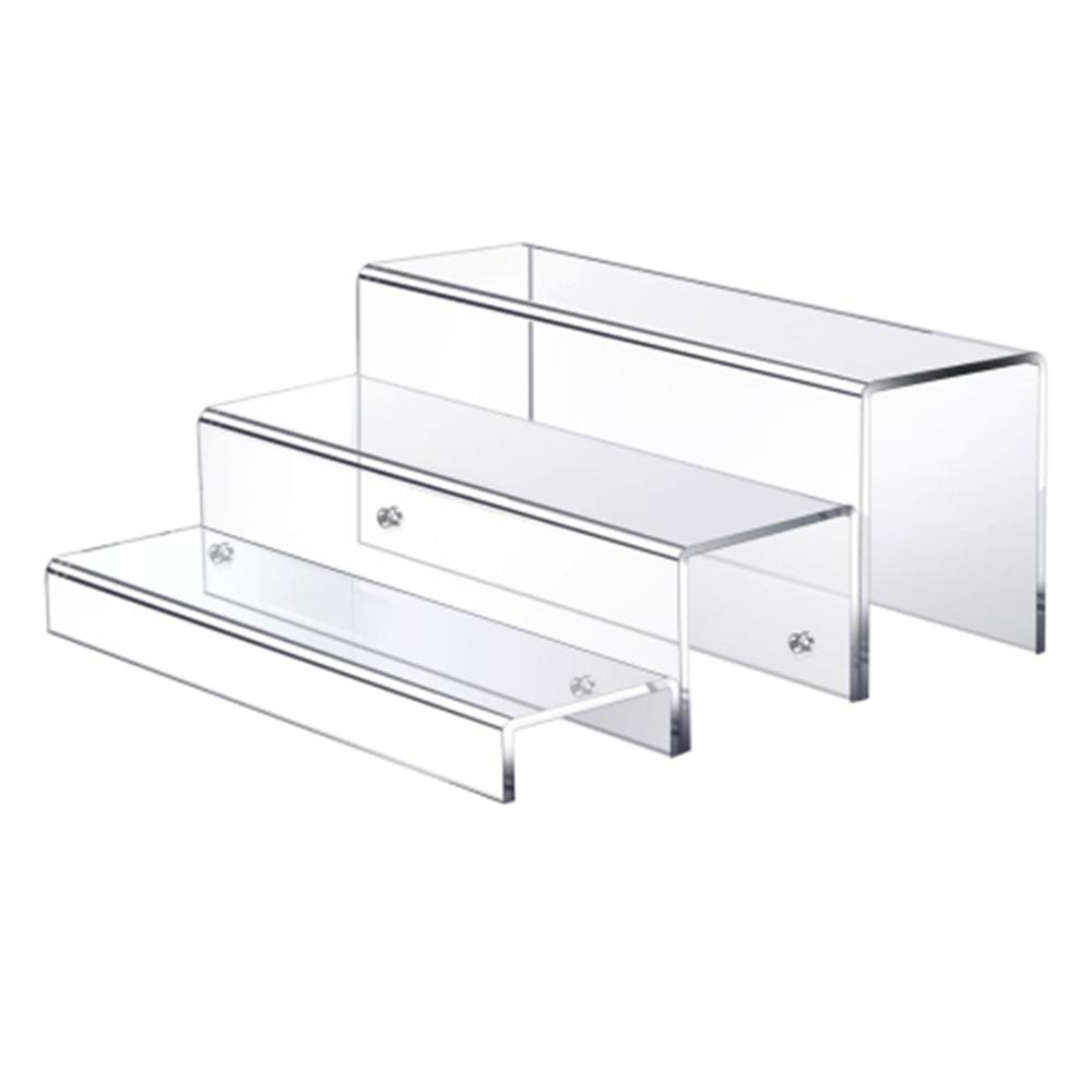 Transparent Acrylic 3-Tier Wine Bottle Holder Rack Display Shelf for Mugs Vases Organization A