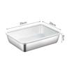 3 Stück 25x20x5cm Lebensmittelwanne Küchenaufbewahrungsteile Lebensmittelaufbewahrungsbox Edelstahl-Aufbewahrungsbox, Deckel, Handtuch-Display-Tablett