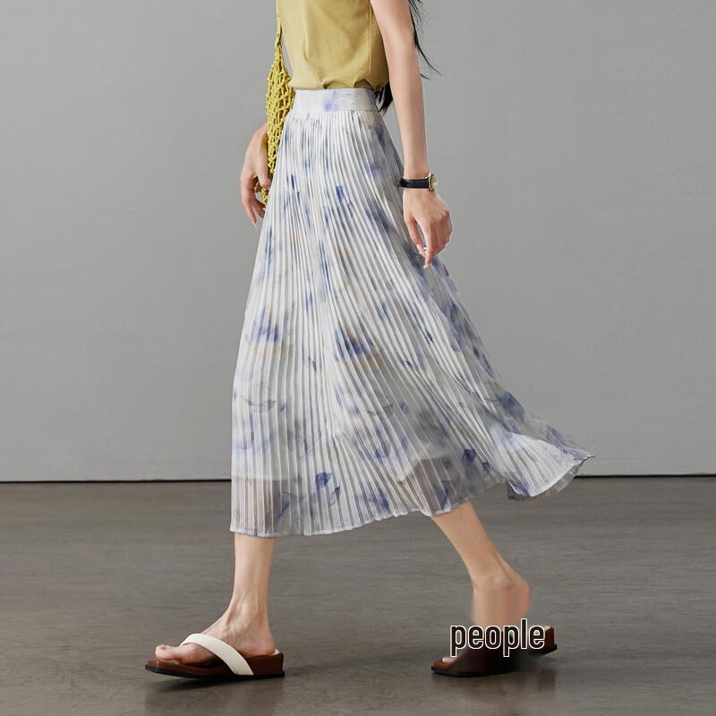 SOFSIL Women s Floral Pleated Midi Skirt 27/M