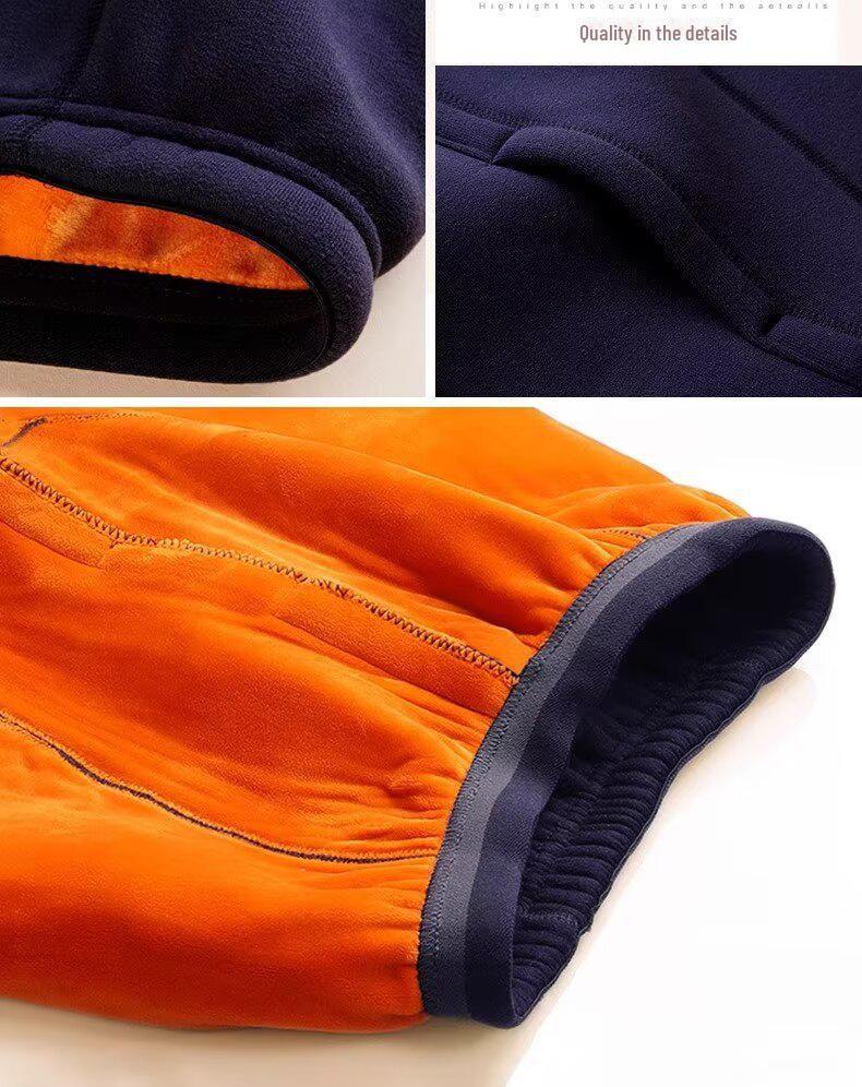 Completo intimo termico da uomo: Maglione in Cotone Ispessito, Foderato in Velluto, Anti-Freddo per l'Inverno