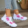 Women's Print Flower Platform Sneakers Crystal Lightweight Running Shoes for Women Breathable Knitting Sports Shoes Woman 2025