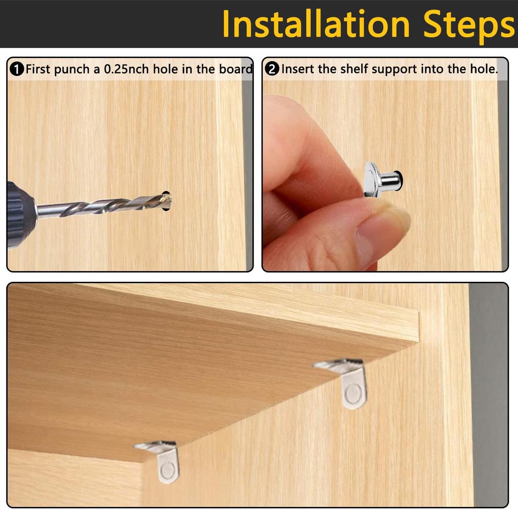 120Pcs 7-character Board Support Central Shaft Glass Laminate Support Bracket Wardrobe Cabinet Laminate Support Laminate Nail