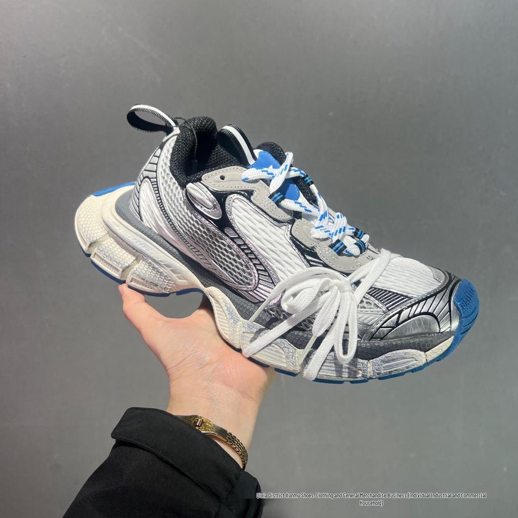 Men's Black Distressed Style 3XL Thick-Soled Casual Sports Dad Shoes with Height Boost