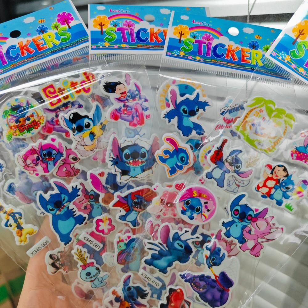 12Pcs Animation Stitch Bubble Stickers Kawaii Anime Three Dimensional 3D Puffy Bulk Sticker Kids Girl Diy Toys Sticker Present