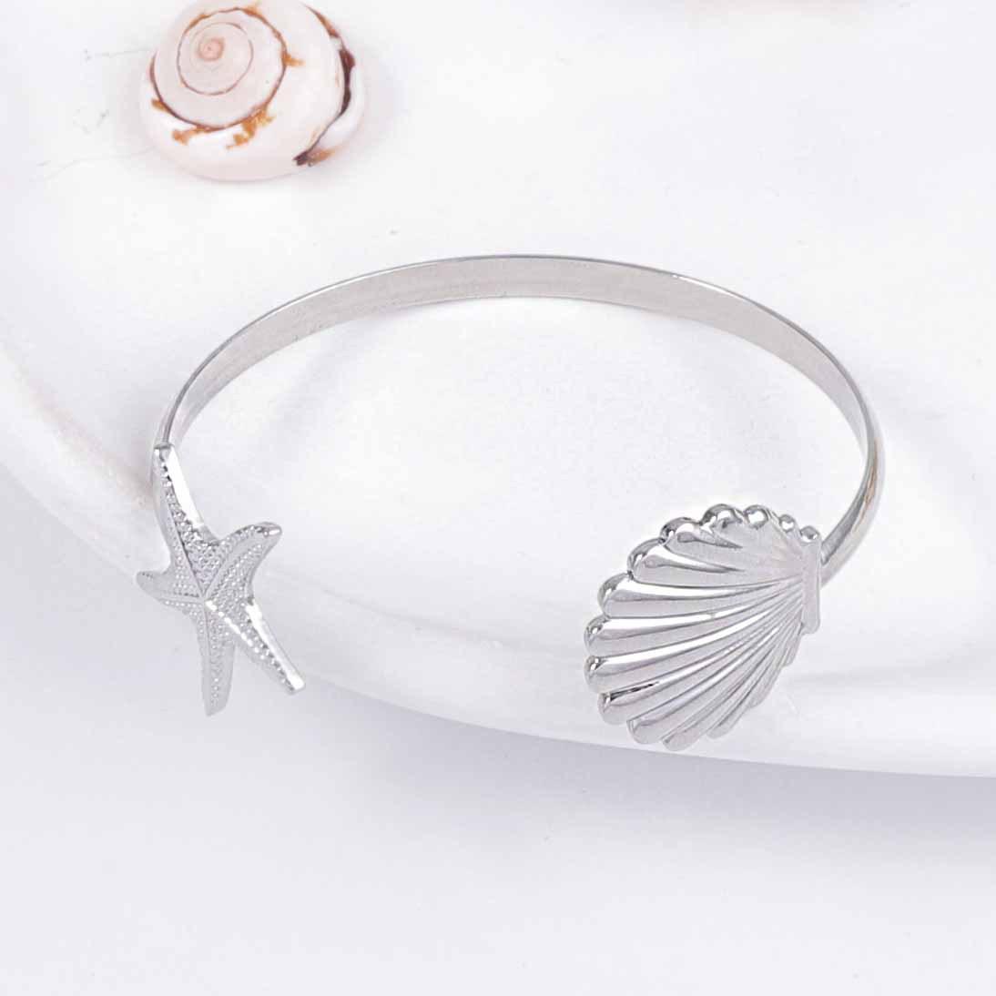 

Трансграничный простой, модный, повседневный стиль, стиль океанского отдыха, большой металлический браслет-манжета со звездой для женщин