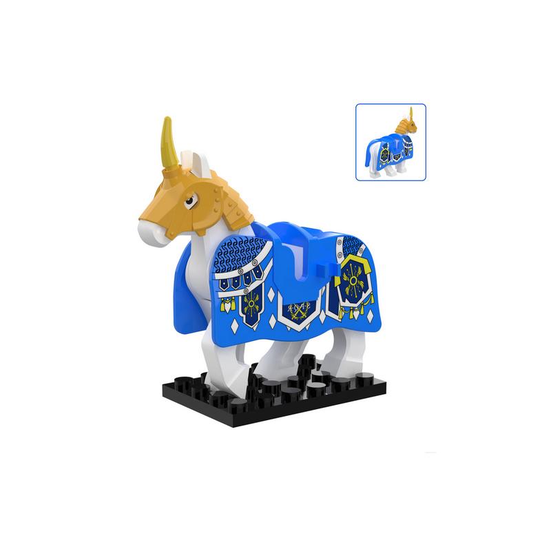 Militära Medeltida Byggklossar Soldatfigurer Riddare Utrustning Djurtillbehör Fäste Rüstning Krigshäst Miniklossar MOC