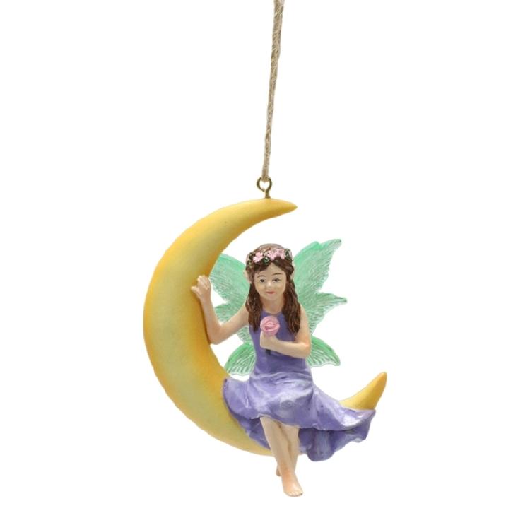 

Lovely Moon Elf Figurines Resin Swing Statues for Balcony and Garden Whimsical Adornment 1
