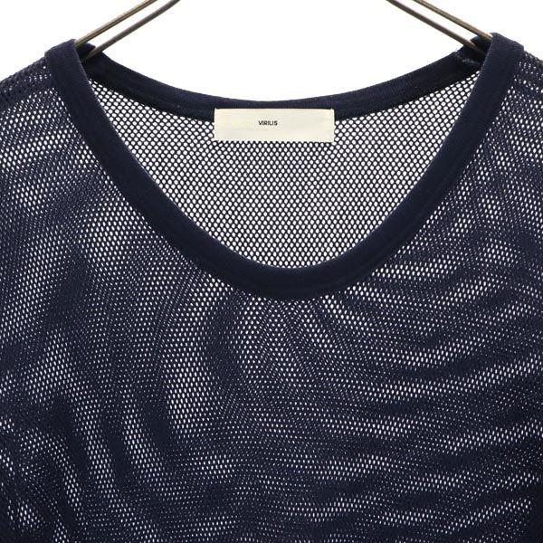 TOGA VIRILIS made in Japan Short sleeve mesh T-shirt ONE Navy system Men's Used