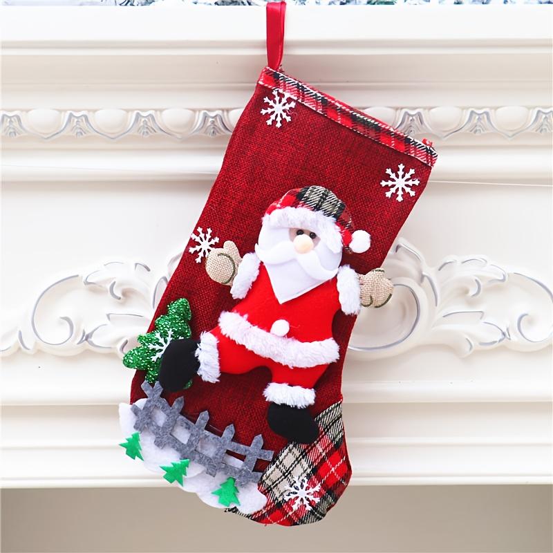 

Christmas Stockings Large Capacity Christmas Socks Santa Claus Snowman Christmas Tree Decorative Bag Candy Bags Xmas Gifts Bags 30x19cm