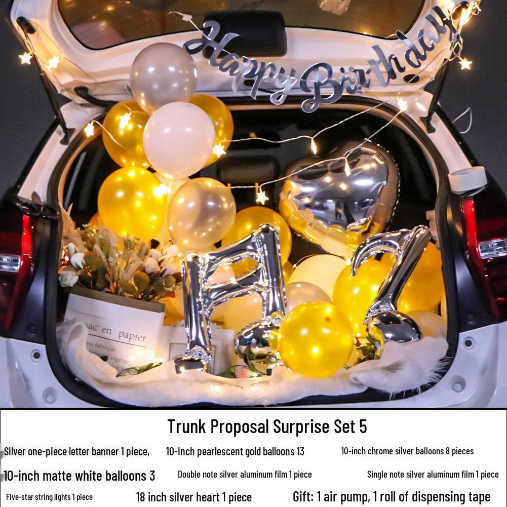 

Набор воздушных шаров для сюрприза в багажнике автомобиля и вечеринки на дни рождения, признания в любви и День святого Валентина