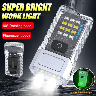 Torcia LED Portatile Multifunzione da Esterno, Miniatura, ad Alta Luminosità, Ricaricabile, con Forte Luce da Lavoro Magnetica