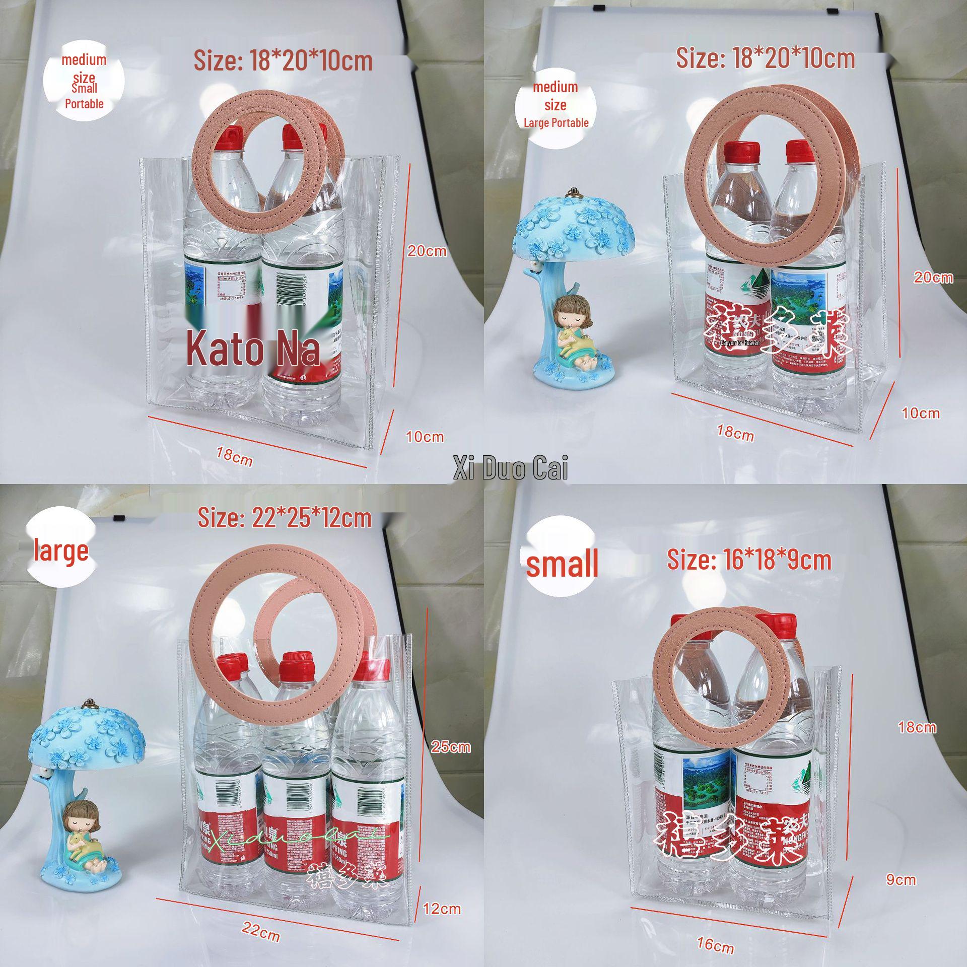 

Лазерная прозрачная ПВХ сумка-тоут с круглой ручкой - Идеально подходит для сувениров, подарков и открыток ко Дню учителя W 25cm x H 28cm x Side 14cm