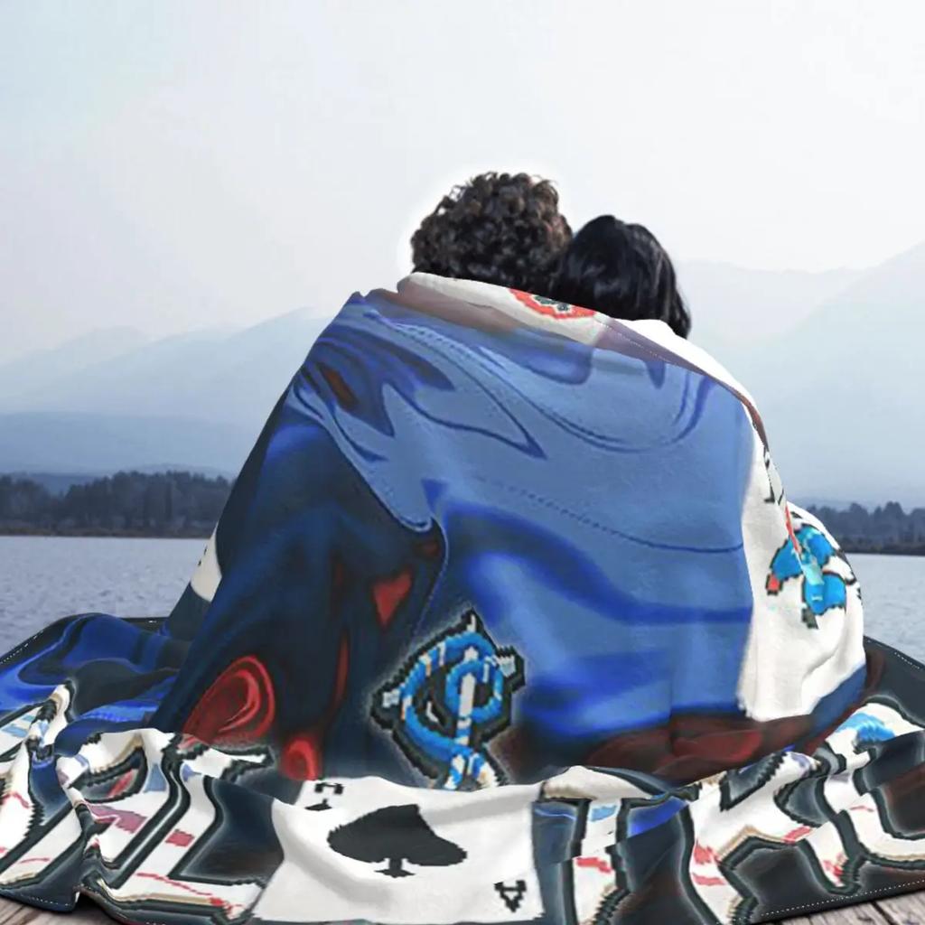 Balatro Playing Card Jocker Lusty Joker Blanket Soft Flannel Throw Blanket Bedding for Bed Living Room Picnic Travel Home Sofa