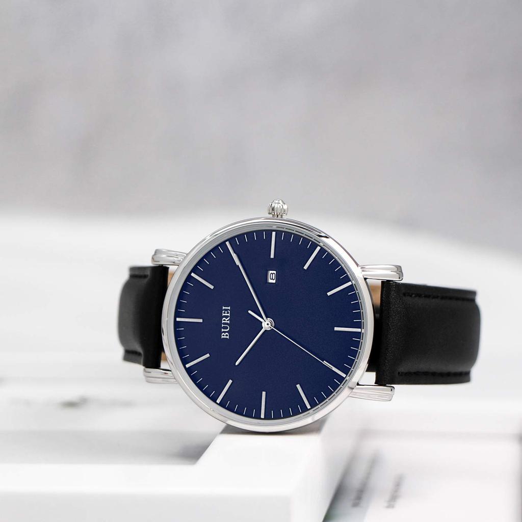 BUREI Men's Waterproof Analog Business Milanese Mesh Belt Stylish Date Wristwatch 16