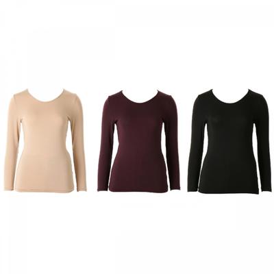 Cashmere Modal Warm Simple Long Sleeve Top Vlg5082c
