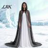 Gothic Cosplay Robe Full Length Hooded Cloak for Women, Star Moon Sheer Festival Party Gift Tulle Witch Cape Halloween Costume, Renaissance