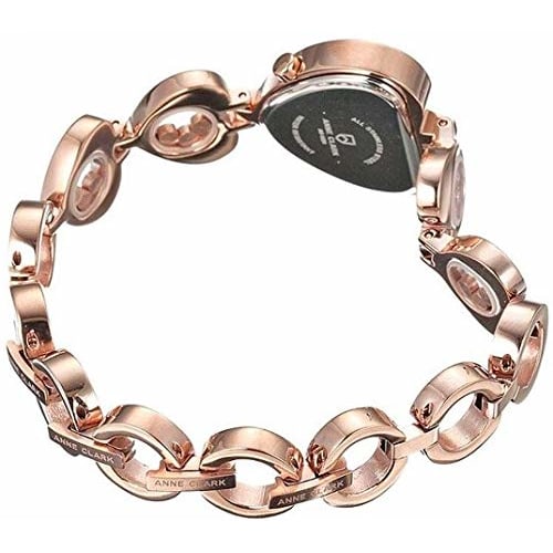 ANNE CLARK Women's Watch, 1031 Series, Heart Design, Natural Shell Dial, Natural Diamonds, Skin-Friendly All-Stainless Steel, Moving Stone Bracelet (P