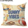 Retro Beach Vacation Double-sided Printed pillow cover Short plush Suitable living rooms bedrooms sofas throw cushion cover