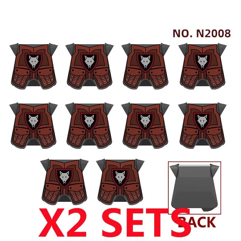 MOC Medieval Red Lion Black Eagle Castle Soldier Knight Horse Mount Building Block Military Figure Vest Armor Flag Toy Gift B036