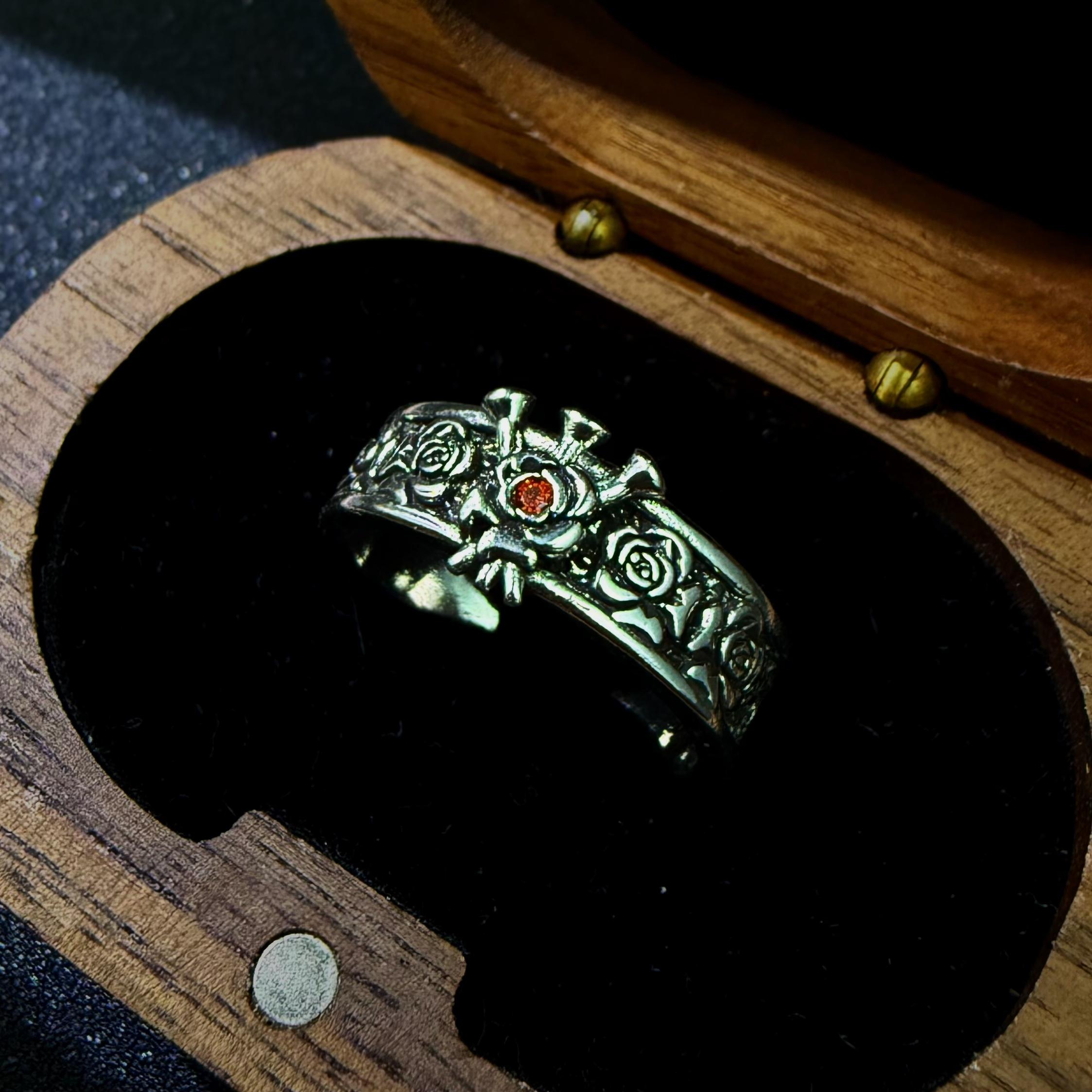 

Ретро Роза&Нігті Регульоване Відкрите Кільце Для Жінок Чоловіків Посріблена Мідь Панк Готичний Гострий Унісекс Квіткові Аксесуари Подарунок 7-10