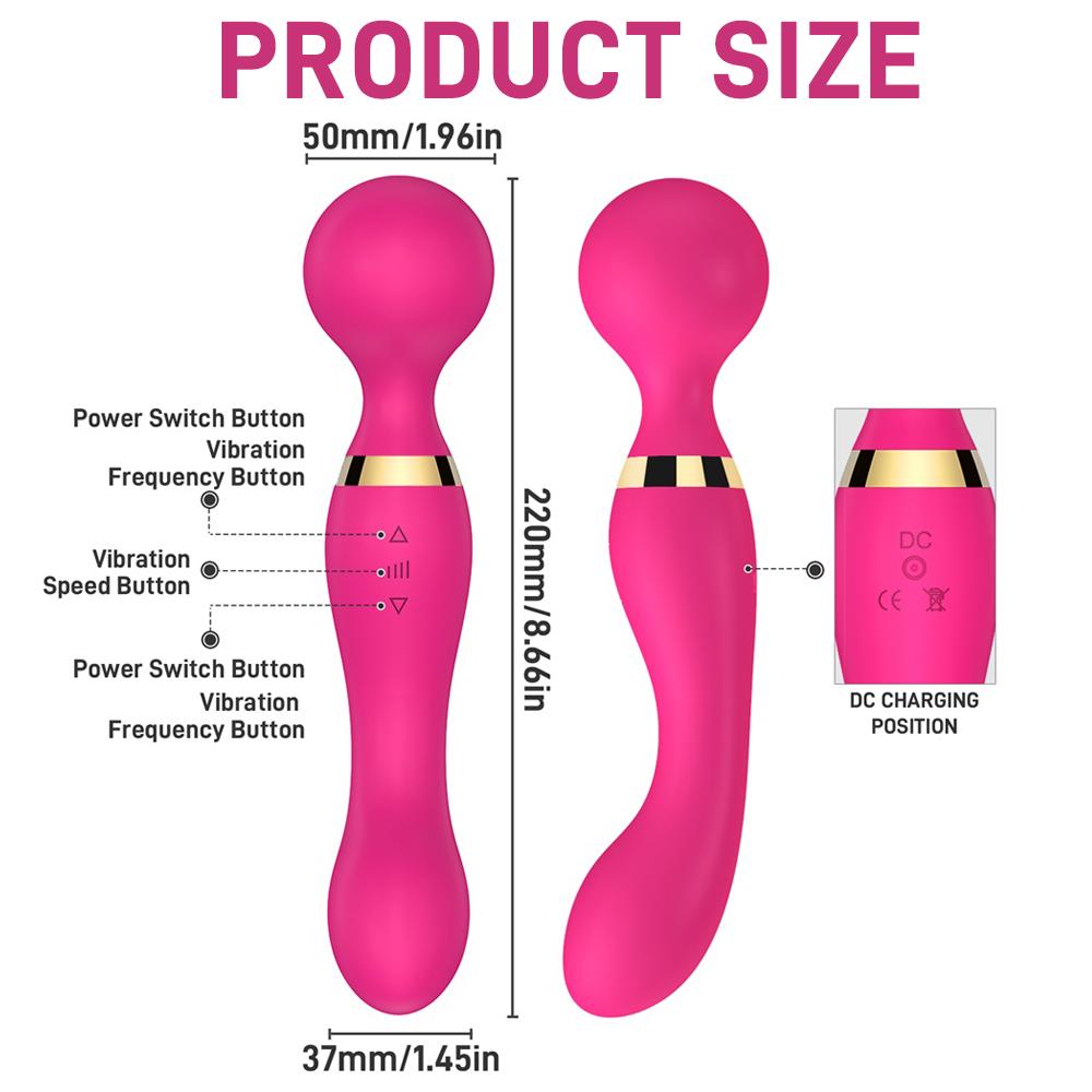 Large Size Powerful Dual Motor Silicone Dildo Vibrator Wand G-Spot Massager Clitoris Stimulator for Couples Sex Toys for Adults