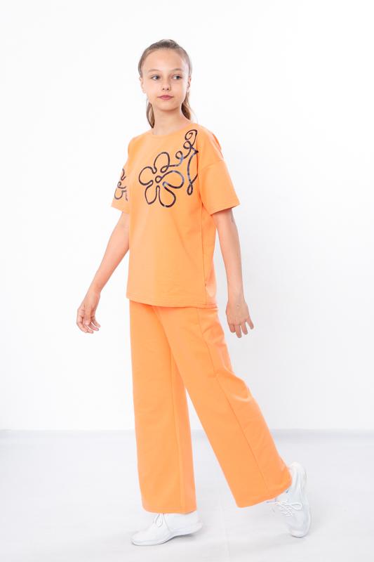 Stylish Teen Girls’ Set – Comfy Cotton Tee & Relaxed Fit Pants, Summer, 6430-057-33 HC