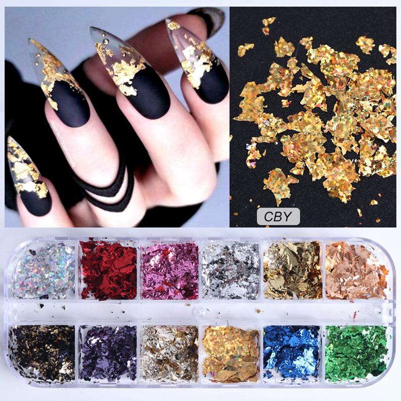 8G Nail Art Glitters Snowflake Sequins Rainbow Laser Nail Art Sequins