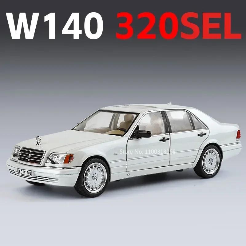 1:24 Scale W140 320SEL 300SEL Metal Diecast Model Cars Toy 6 Doors Opened Vehicles Light Music Car Collection Toys Kids Gifts