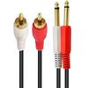 6.35 RCA Audio Cable, Double 6.35 1/4" To Double RCA Heads Aux- Converter Adapter Audio Cable 0.2m/1m/1.5m/300cm