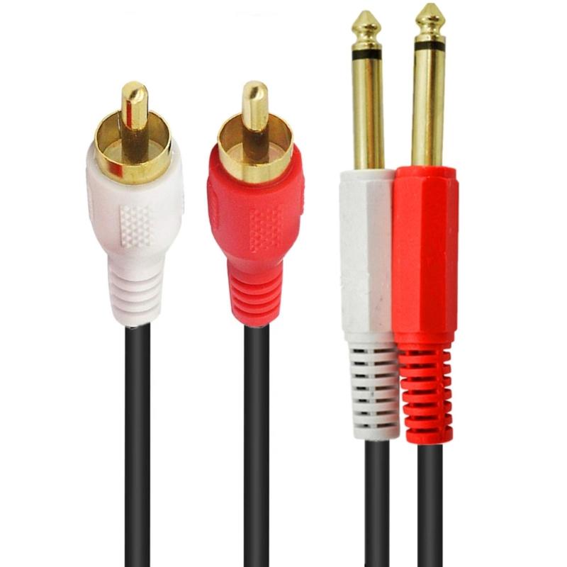 Cablu Audio RCA 6.35, Dublu 6.35 1/4" la Capete RCA Duble Aux- Adaptor Convertor Cablu Audio 0.2m/1m/1.5m/300cm