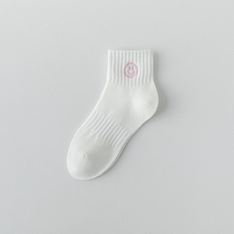 

Женские короткие носки с улыбающимся лицом - Весенне-летний стиль, Однотонные белые, Влагоотводящие, Устойчивые к запаху, Не скатывающиеся, Универсальный и простой дизайн. 1698