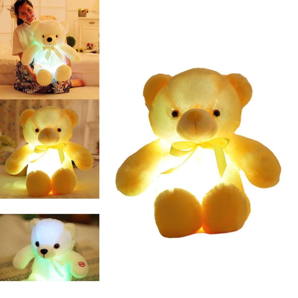 Adorable Teddy Bear Plush Toy With Led Colorful Lights Small Size Long Plush Flashing Function