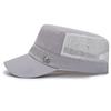 New Men's Flat Top Hat Summer Outdoor Fishing Breathable Net Sun Protection Peaked Cap Sunshade Baseball Cap Medium and Old Hat