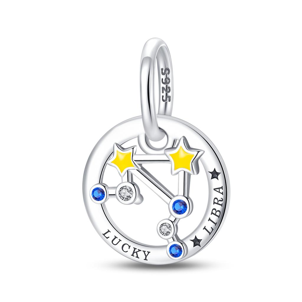 S925 Sterling Silver 12 Constellation Pendant Virgo Gemini DIY Jewelry Accessories