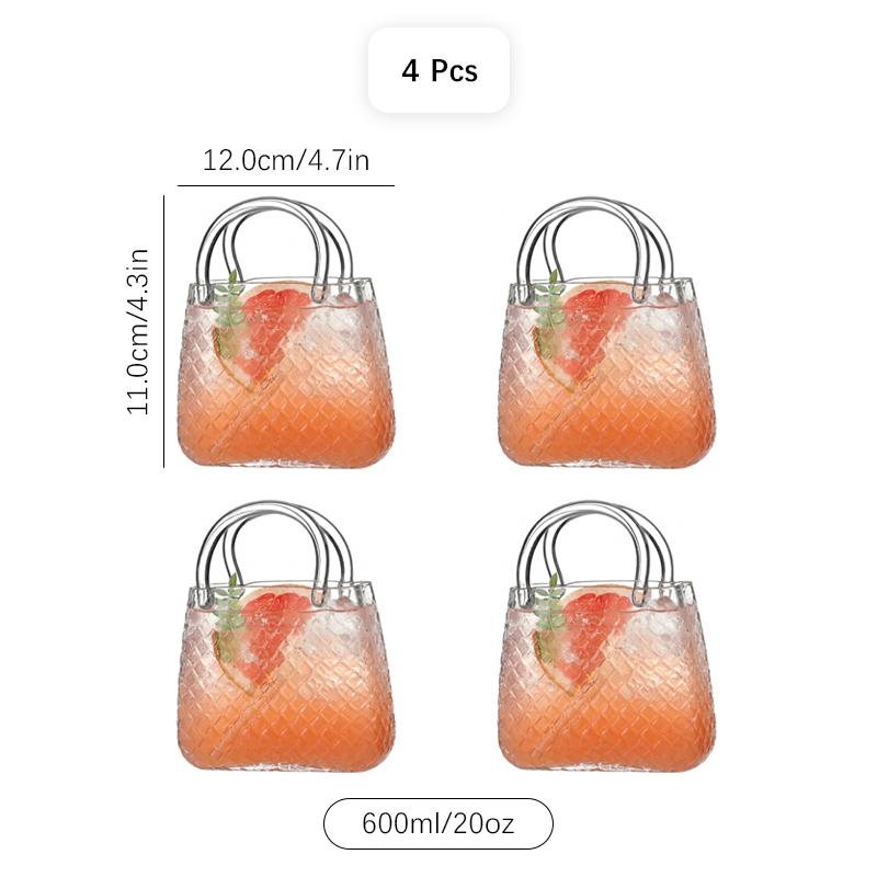 Funny Cocktail Glasses Cups Creative Diamond Handbag Glass Cup Party Cold Drink Cup Juice Glass Cups Restaurants Tools