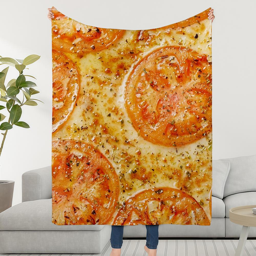 Blanket Throw Super Cosy Plush Living Pizza Room Sofa Couch Childish Birthday Delicious Gifts