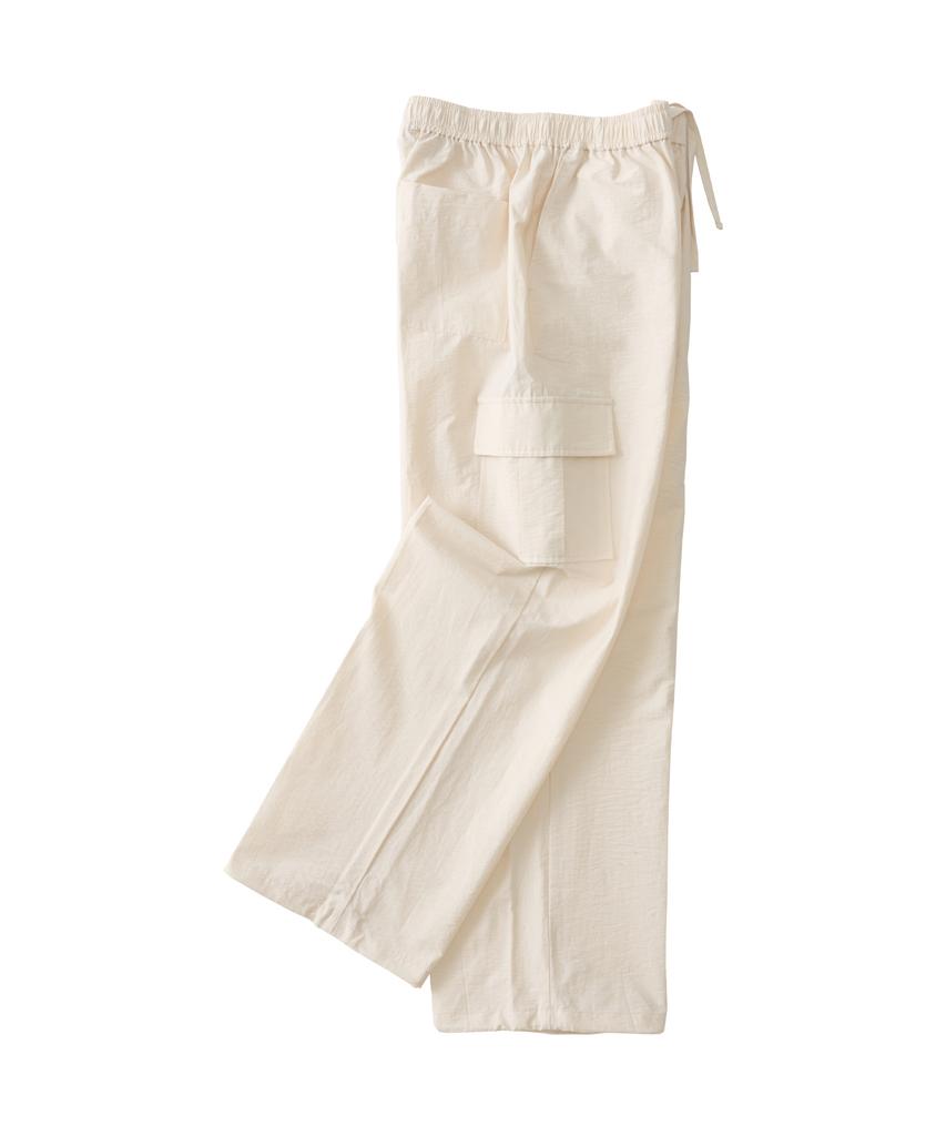 ANALOG MOOD Semi-Wide String Cargo Pants (Cream)