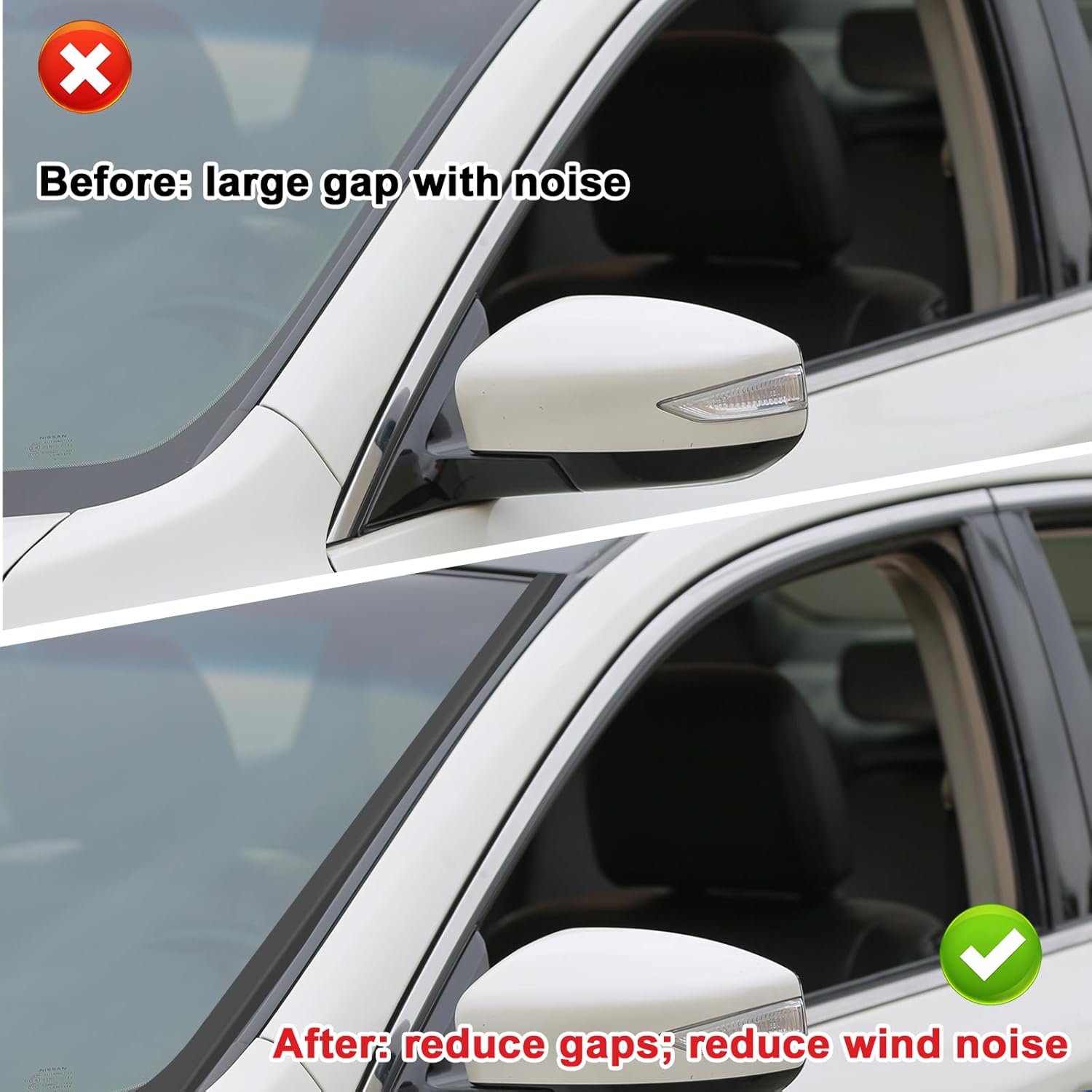 2PCS Car Front Windshield Trim Seal Strip for Land Rover Defender 90 110 130 2020-2025 Front Windshield Outer A Pillar Soundproofing Rubbel Seal