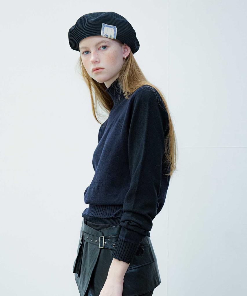 Yusentig Mock Neck Color Block Knit Pullover Ak4Ap64023