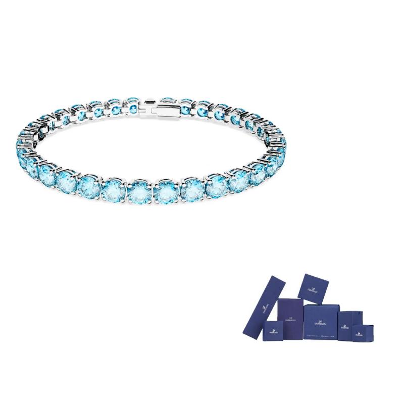 Swarovski Matrix Tennis Collection Square Zirconia Crystal Bracelet Women bracelet Blue 5648927