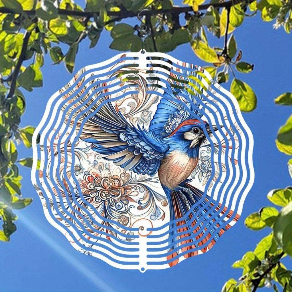 Metal Wind Spinner with Soaring Bird Design Outdoor Garden Decor for Patio Porch Holiday Gifts Halloween Christmas Thanksgiving Birthday