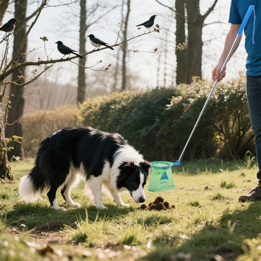 Foldable Dog Poop Scooper Long Handle Waste Cleaning Shovel New Dog Poop Catcher  Park Walks