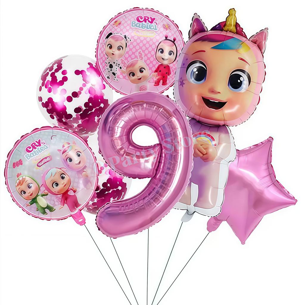 Cry Babiesed Birthday Party Decorations Tableware Plate Cup Balloon 1St Year Boy Girl Birthday Decor Baby Shower Supplies Gifts