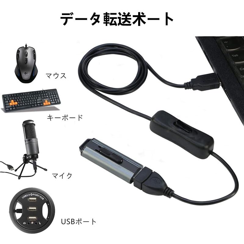 USB A male female extension cable 1m ON/OFF with switch usb power cable charging Power supply data communication 2.4A Support data transfer lamp light