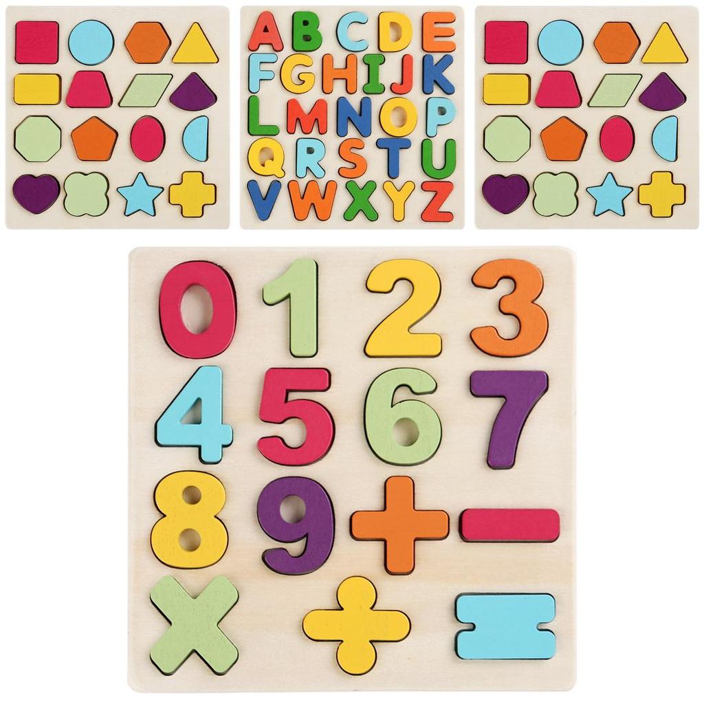 Wooden Montessori Number And Letter Puzzle For Early Childhood Learning And Cognitive Development