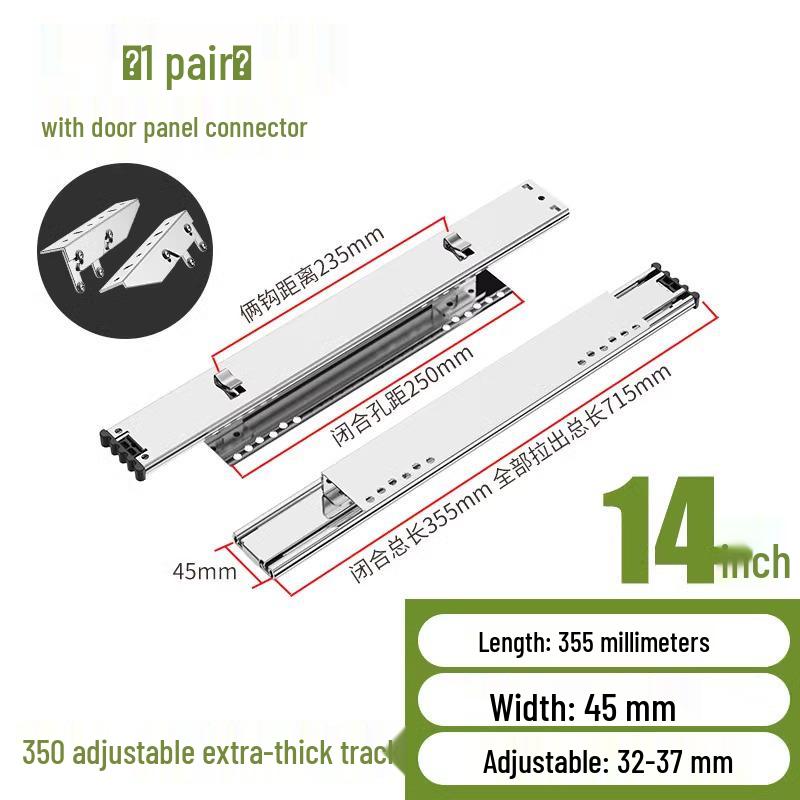Regulowana Prowadnica Szuflady Kuchennej: Trzyczęściowa wysuwana szyna koszowa do szafek