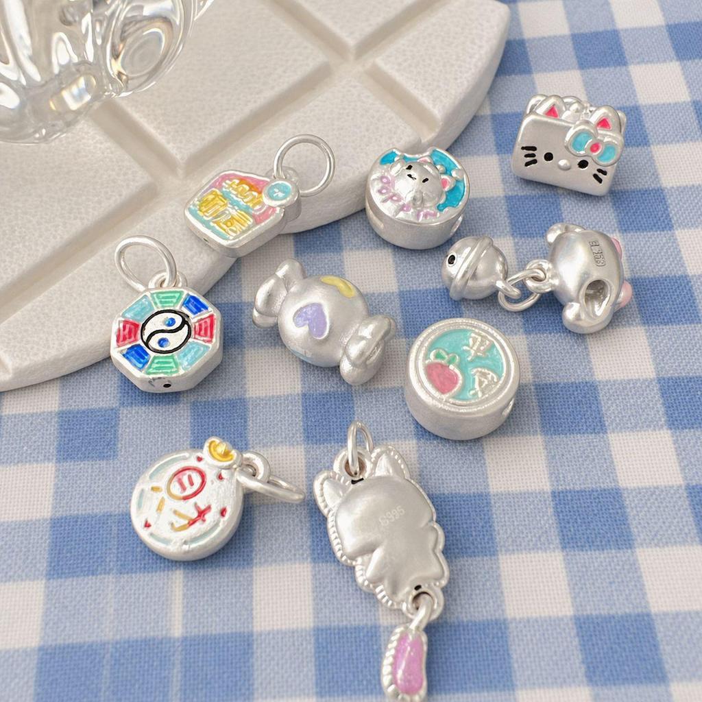 My Melody 999 Sterling Silver Cartoon Pendant Bead for DIY Bracelets
