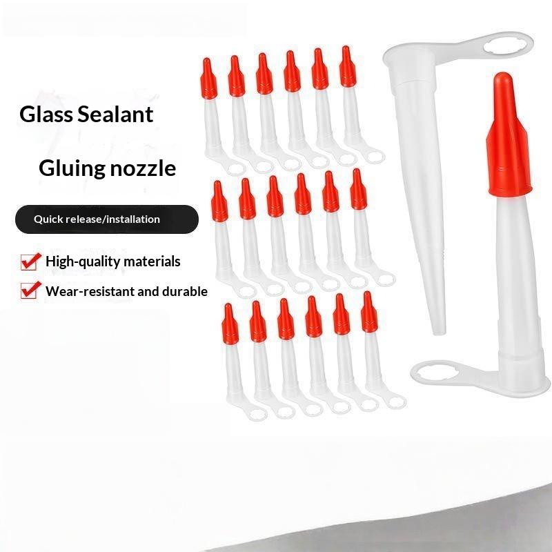 10/20Pcs Caulk Nozzle Glass Glue Tip Sealant Applicator Nozzle Plastic Sealant Nozzles For Window Tile Seam Construction Repair